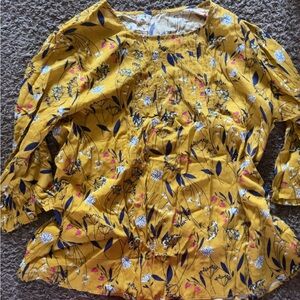 Mustard Yellow Floral Blouse